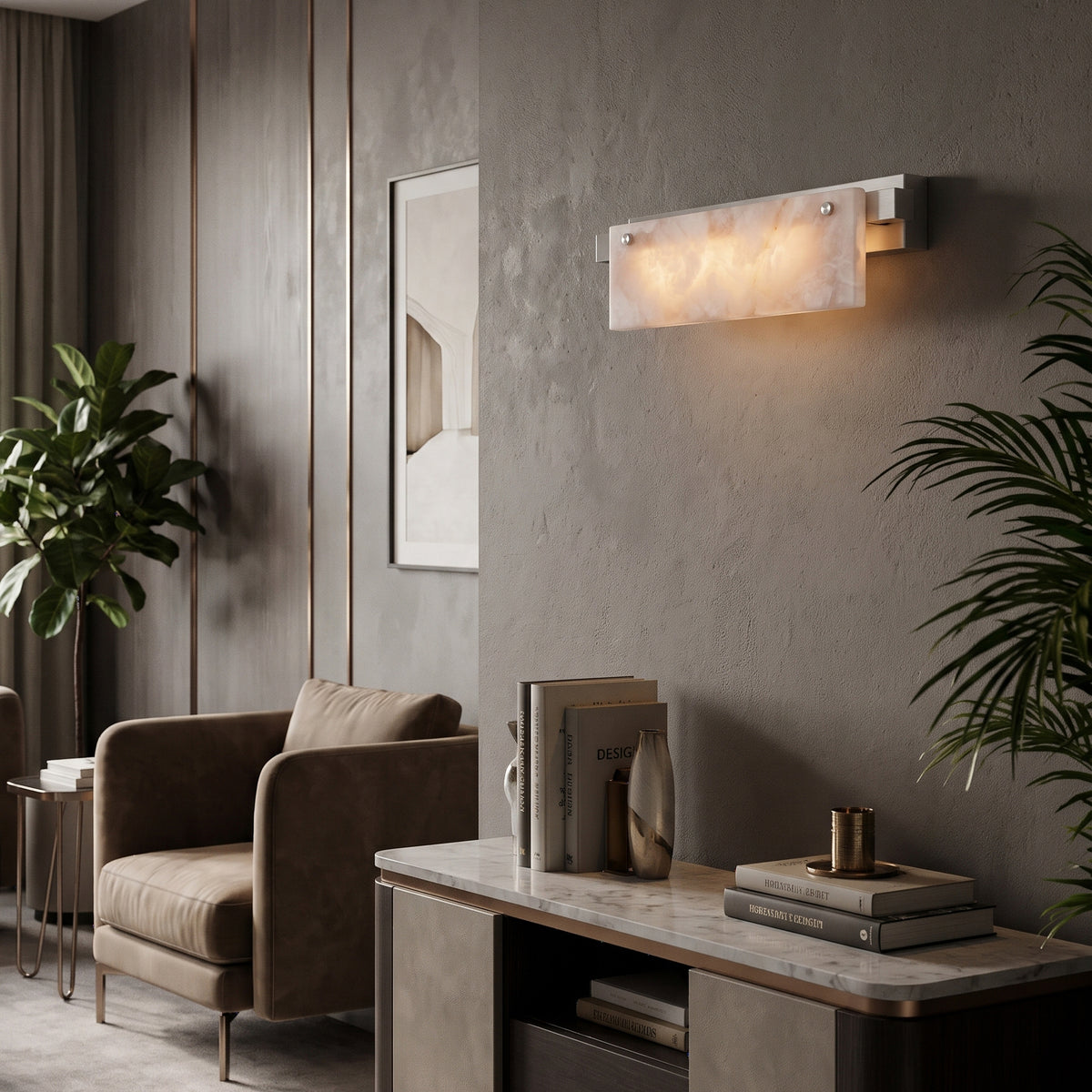 Finbar Linear Wall Sconce on a wall