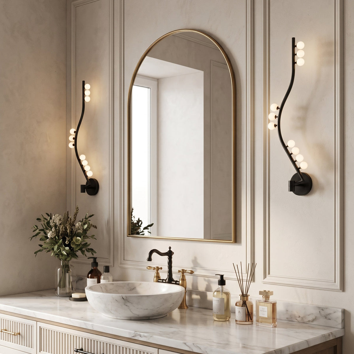 Kenelm Curved Globe Wall Sconce on a wall