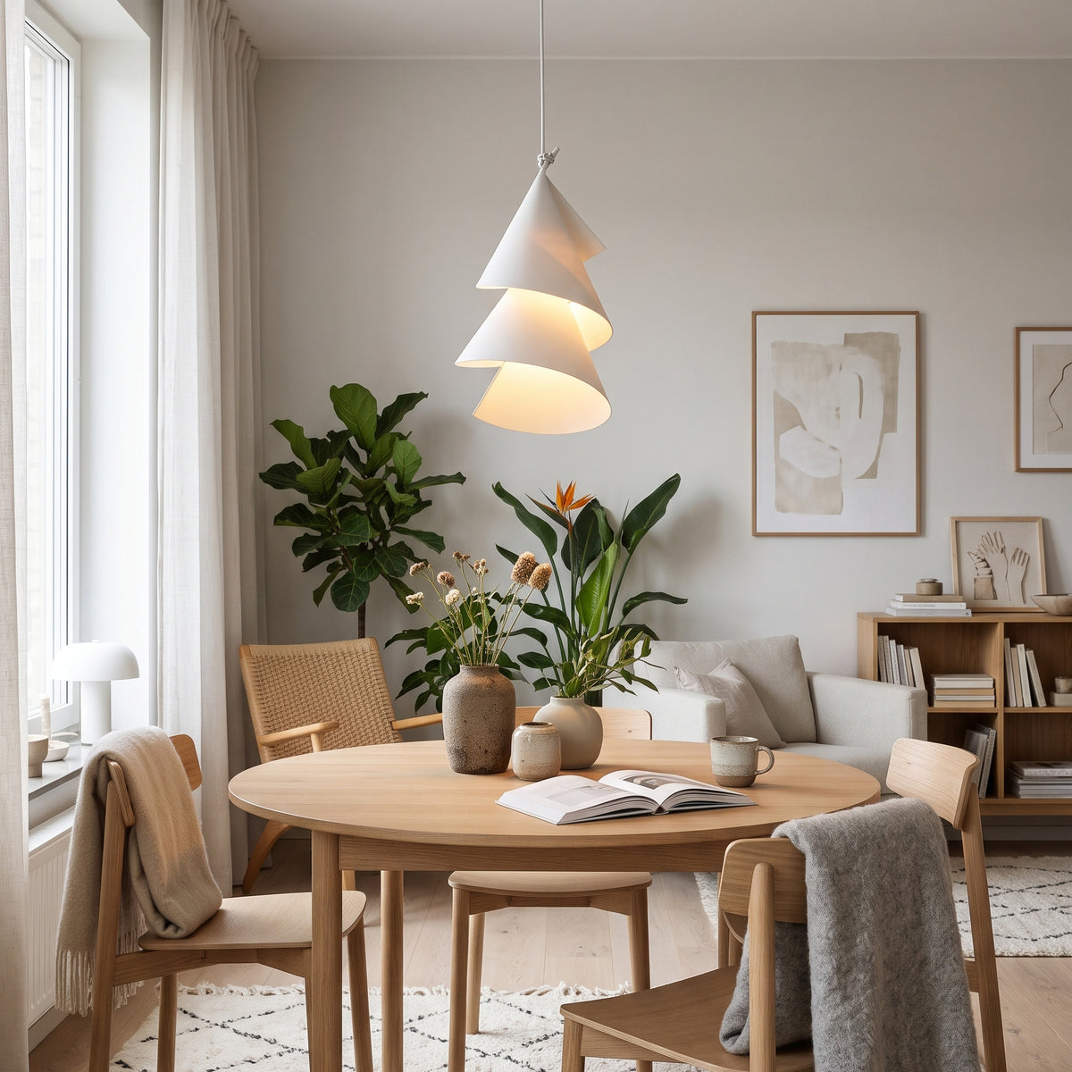 Talbot Geometric Paper Pendant Light folded paper tiers