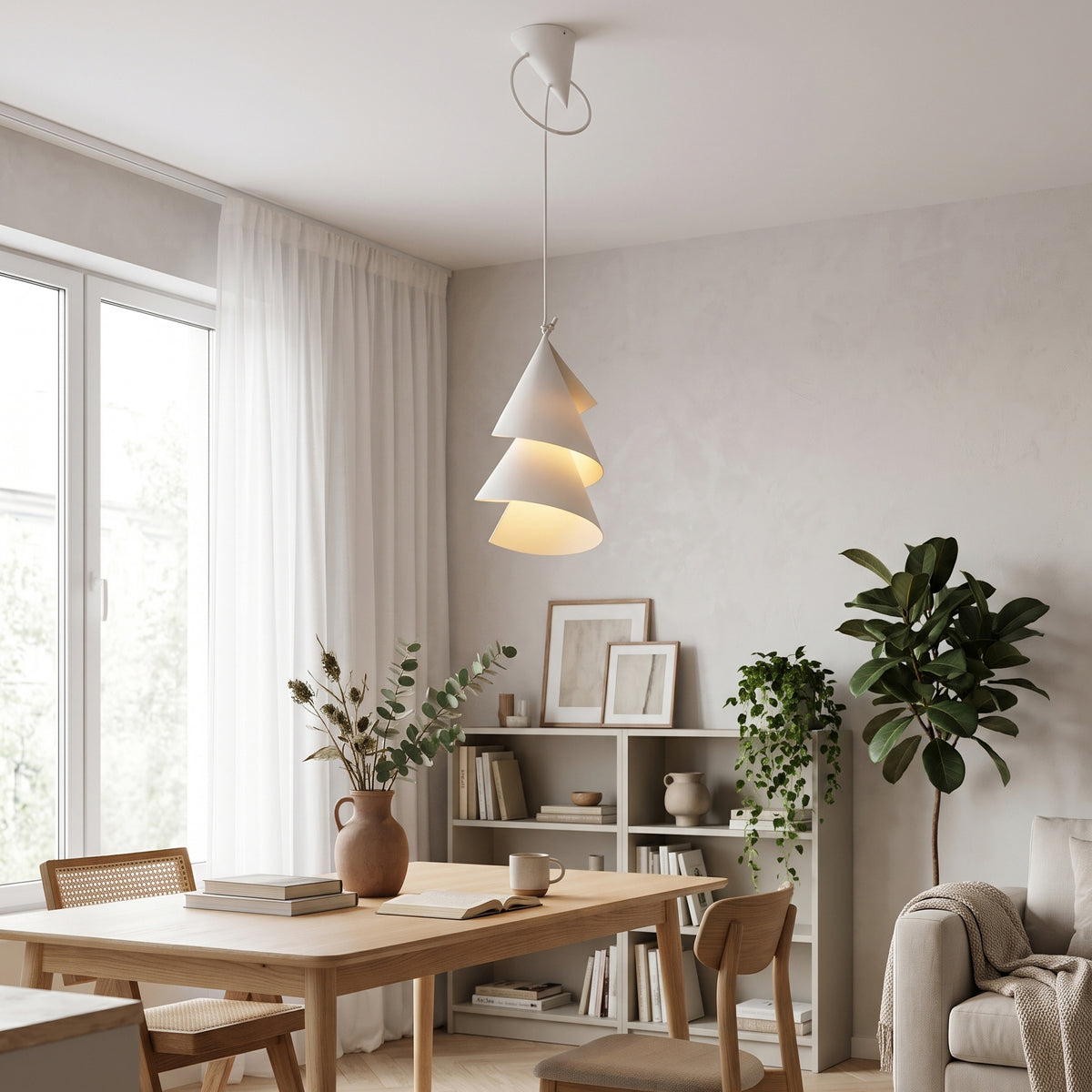 Talbot Geometric Paper Pendant Light paper texture detail